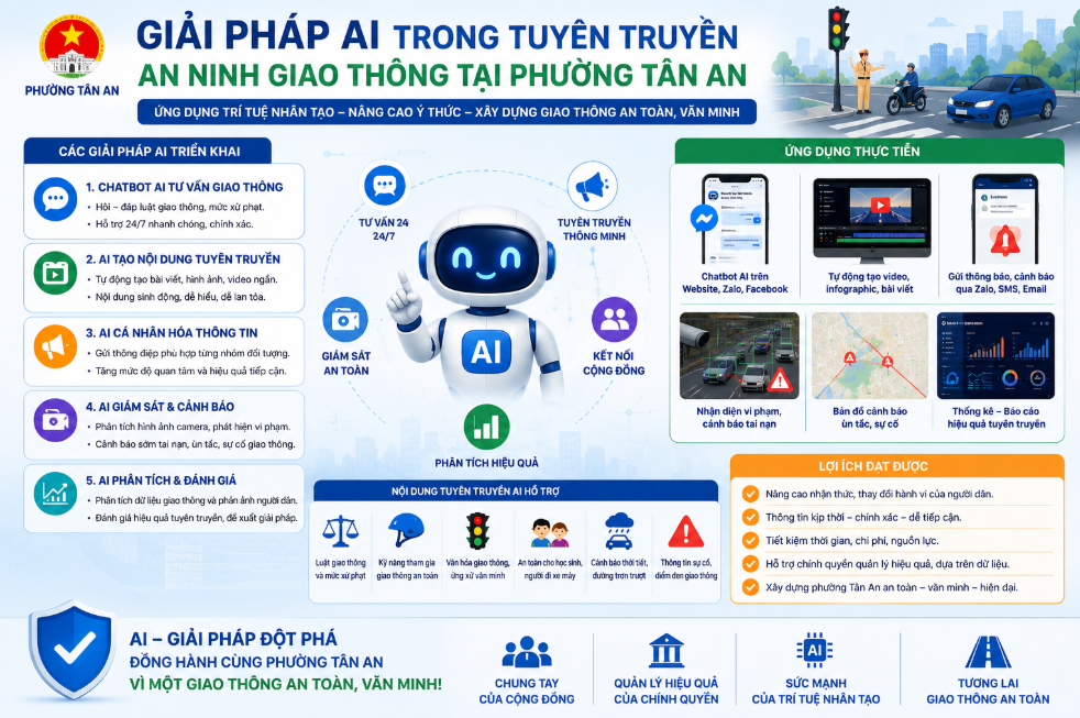Giải pháp AI trong tuyên truyền an ninh giao thông tại phường Tân An: 8 lợi ích nổi bật
