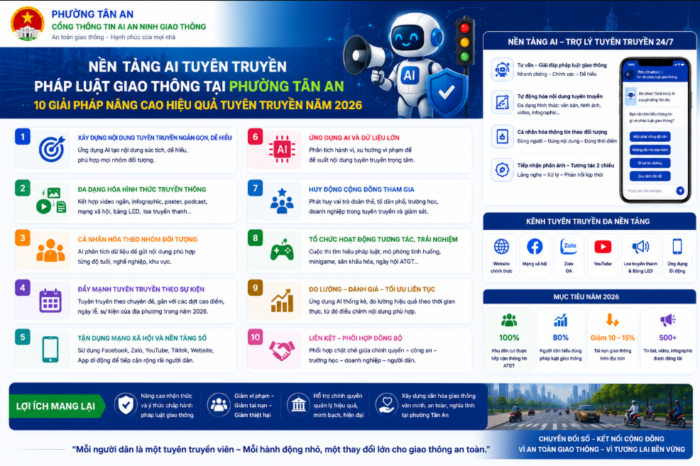 Nền tảng AI tuyên truyền pháp luật giao thông tại phường Tân An