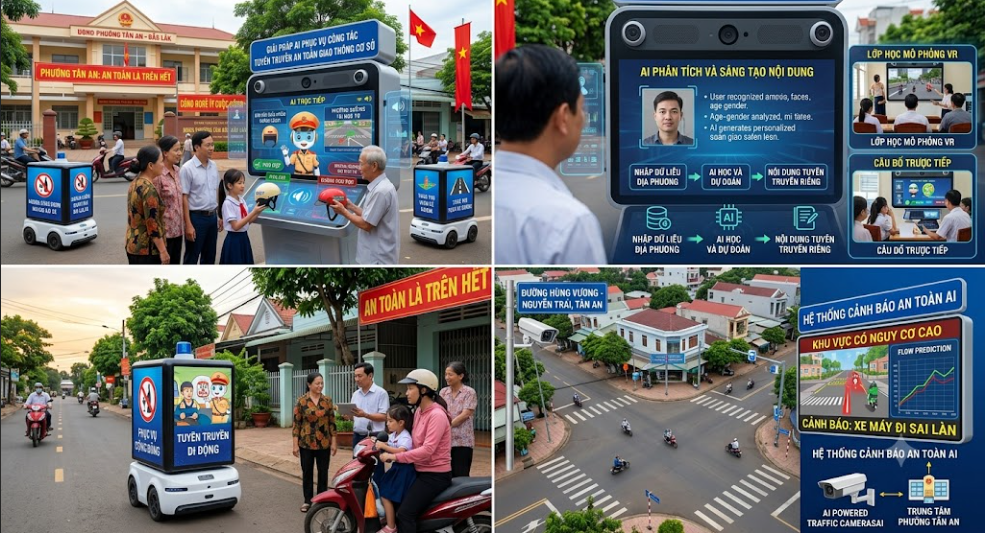 Giải pháp AI tuyên truyền an toàn giao thông cơ sở là ứng dụng công nghệ thông minh tại phường/xã, giúp phổ biến luật, nâng cao ý thức, giảm vi phạm hiệu quả!