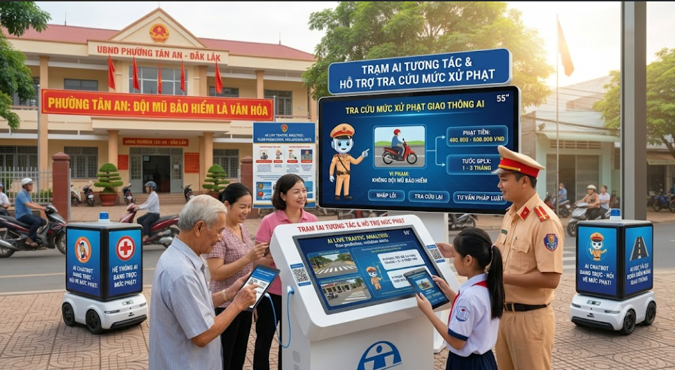 Giải pháp AI tuyên truyền giao thông cơ sở hỗ trợ tra cứu mức xử phạt vi phạm chính xác 2026. Nhập hành vi → nhận ngay kết quả, căn cứ pháp lý, dễ dùng tại phường/xã!