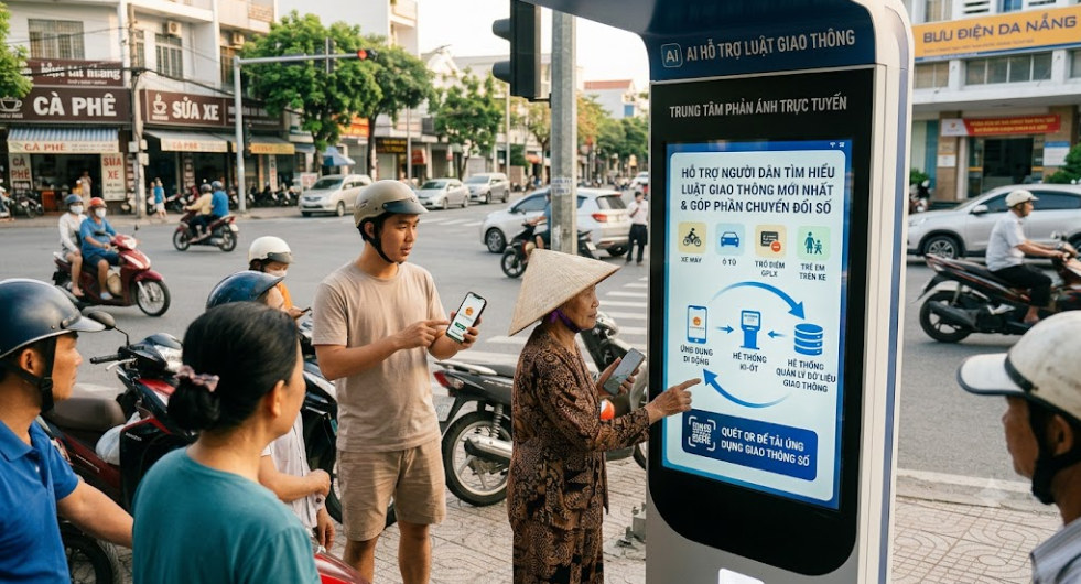 AI hỗ trợ người dân tìm hiểu luật giao thông mới nhất, góp phần đẩy mạnh chuyển đổi số dịch vụ công tại phường Tân An, Buôn Ma Thuột, nâng cao hiệu quả quản lý và phục vụ!