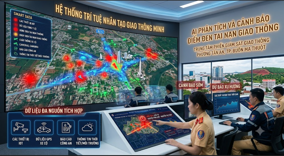 AI phân tích và cảnh báo điểm đen tai nạn bằng dữ liệu thông minh: tổng hợp, xử lý đa nguồn, xác định chính xác nguy cơ, dự báo xu hướng, giúp phòng ngừa hiệu quả!